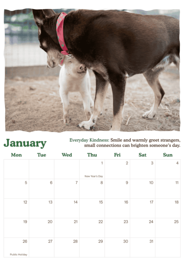 PRE-ORDER: 2026 Be Kind Like Ruby calendar - Image 2